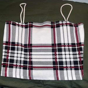 plaid crop top